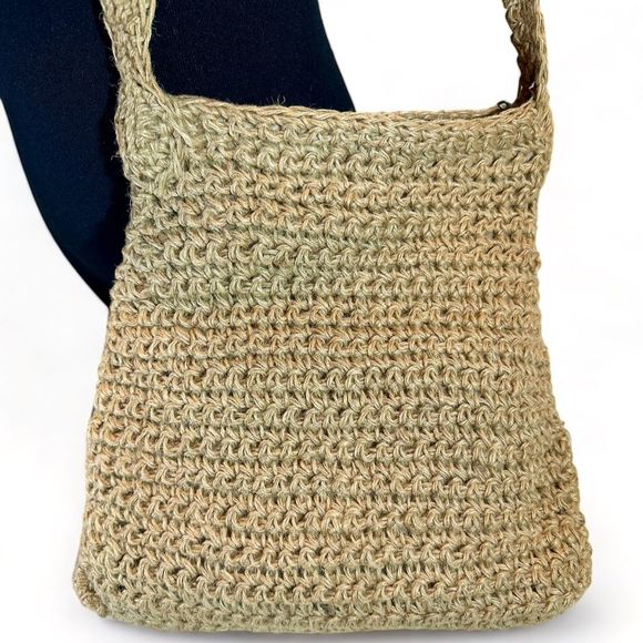 70's Woven Jute with Multicolor Patches Crossbody-Shoulder Bag, Made in Italy - Picture 6 of 8